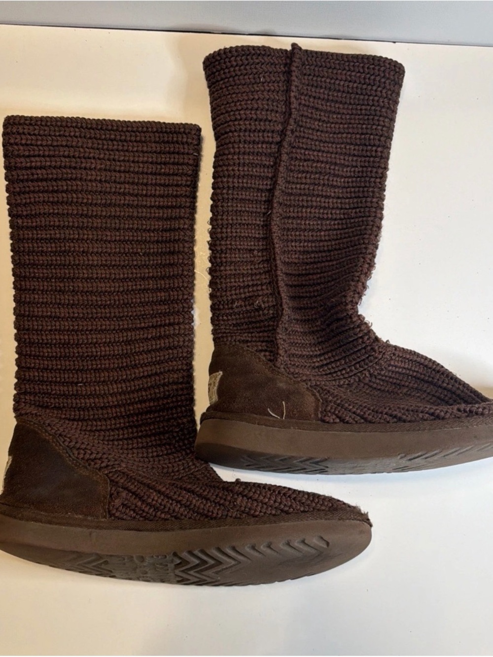 UGG Classic Cardy Knit Tall Boots Chocolate Brown Sweater Boot